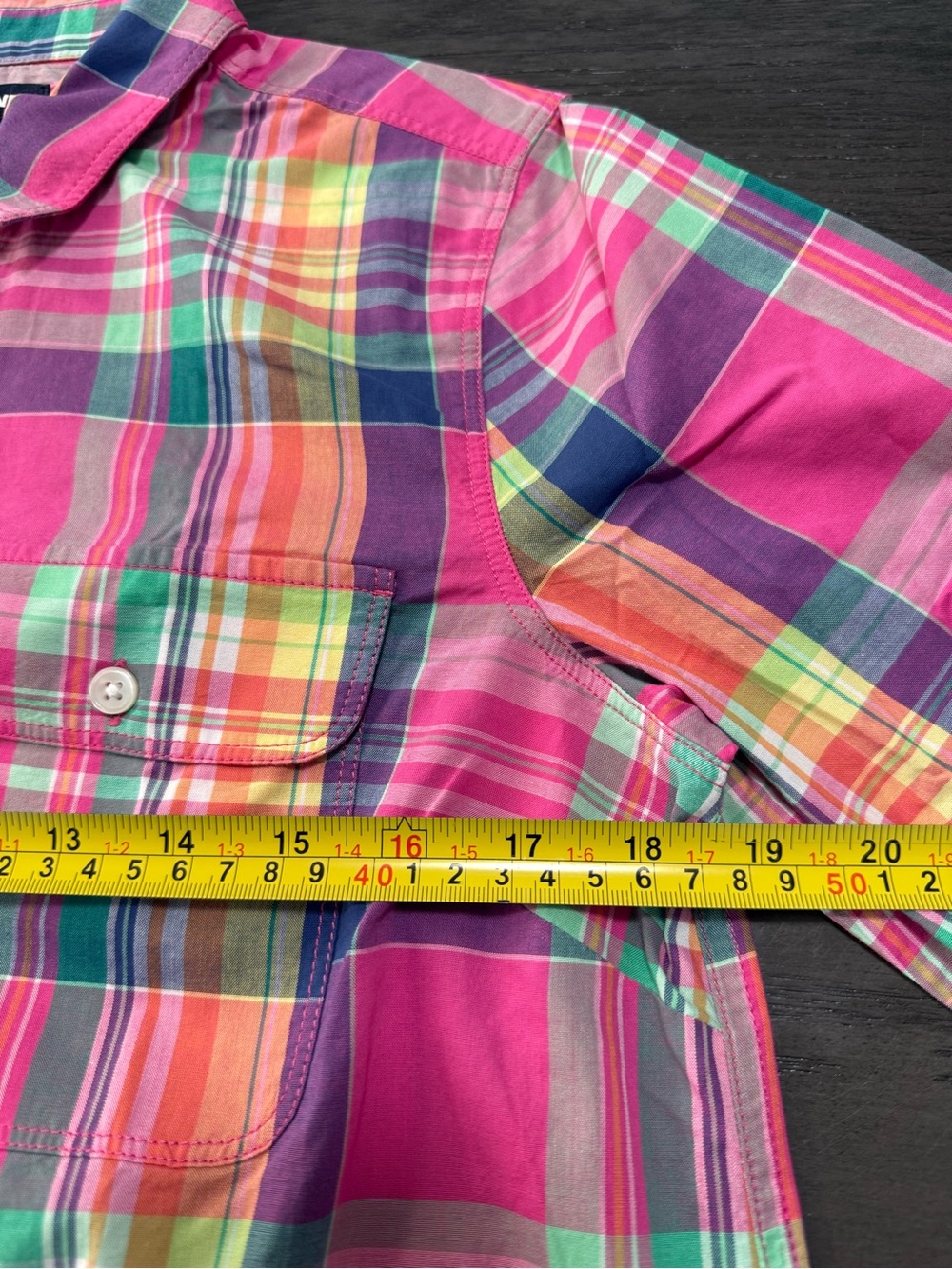 NWT Lands’ End Madras Plaid Shirt Dress Women’s 2 Pink Cotton Button Front - Picture 5 of 8